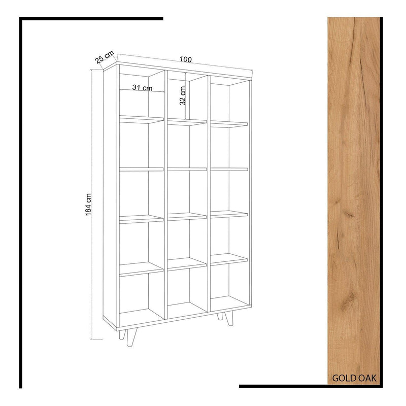 Biblioteca Zipa, Crem, 25x184x100 cm