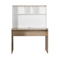 Birou Adore Base cu biblioteca, Alb - Stejar, 110x149x52 cm, perspectiva suplimentara