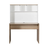Birou Adore Base cu biblioteca, Alb - Stejar, 110x149x52 cm, perspectiva suplimentara