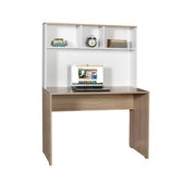 Birou Adore Base cu biblioteca, Alb - Stejar, 110x149x52 cm, foto produs