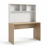 Birou Adore Base cu biblioteca, Alb - Stejar,  110x149x52 cm