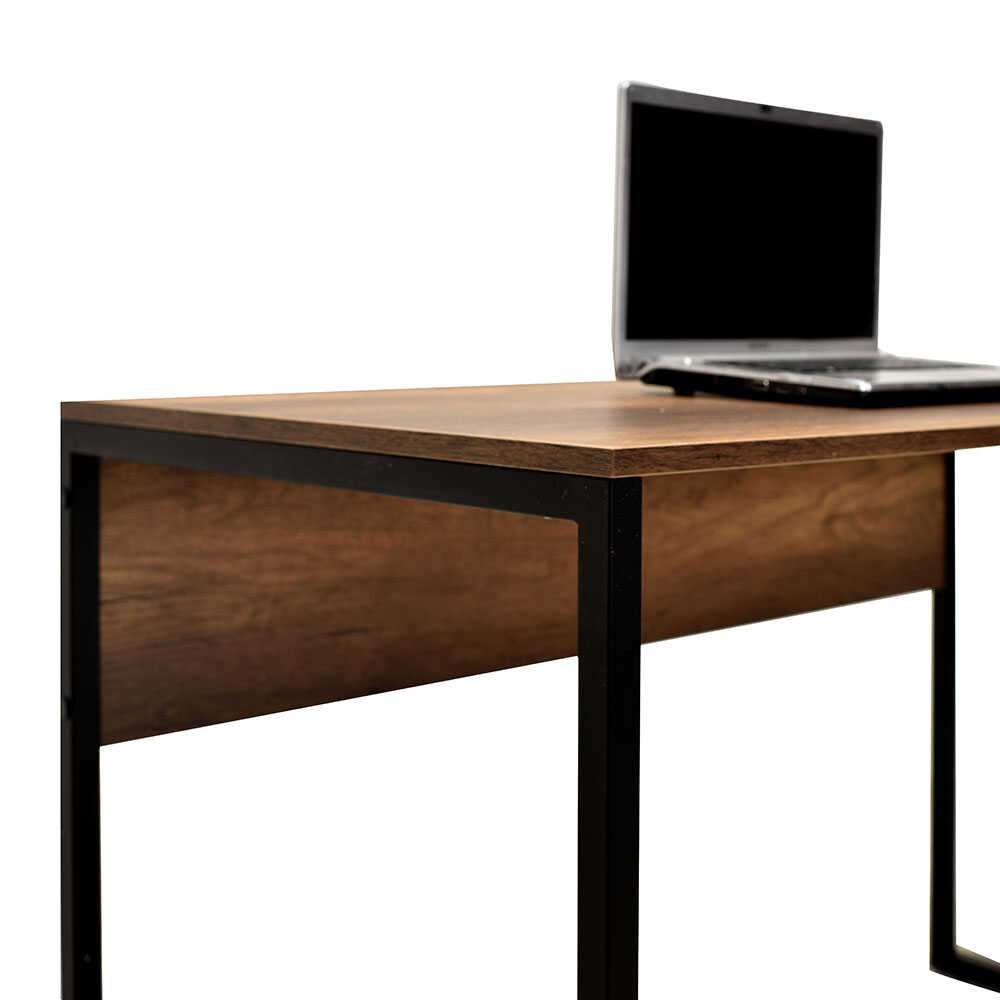 Birou Adore Connect cu picior metalic, 120x60x75 cm - Maro