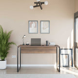 Birou Adore Connect cu picior metalic, 120x60x75 cm - Maro
