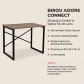 Birou Adore Connect, Natur, 90 x 60 x 73 cm