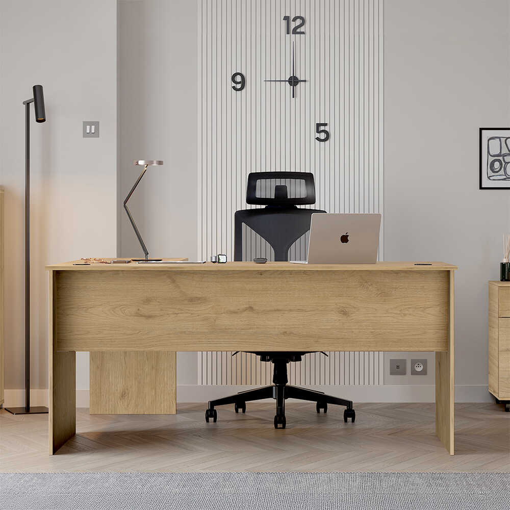 Birou Adore L Rio Office, Interschimbabil, Masa de colt, 160x75x144 cm - Natur