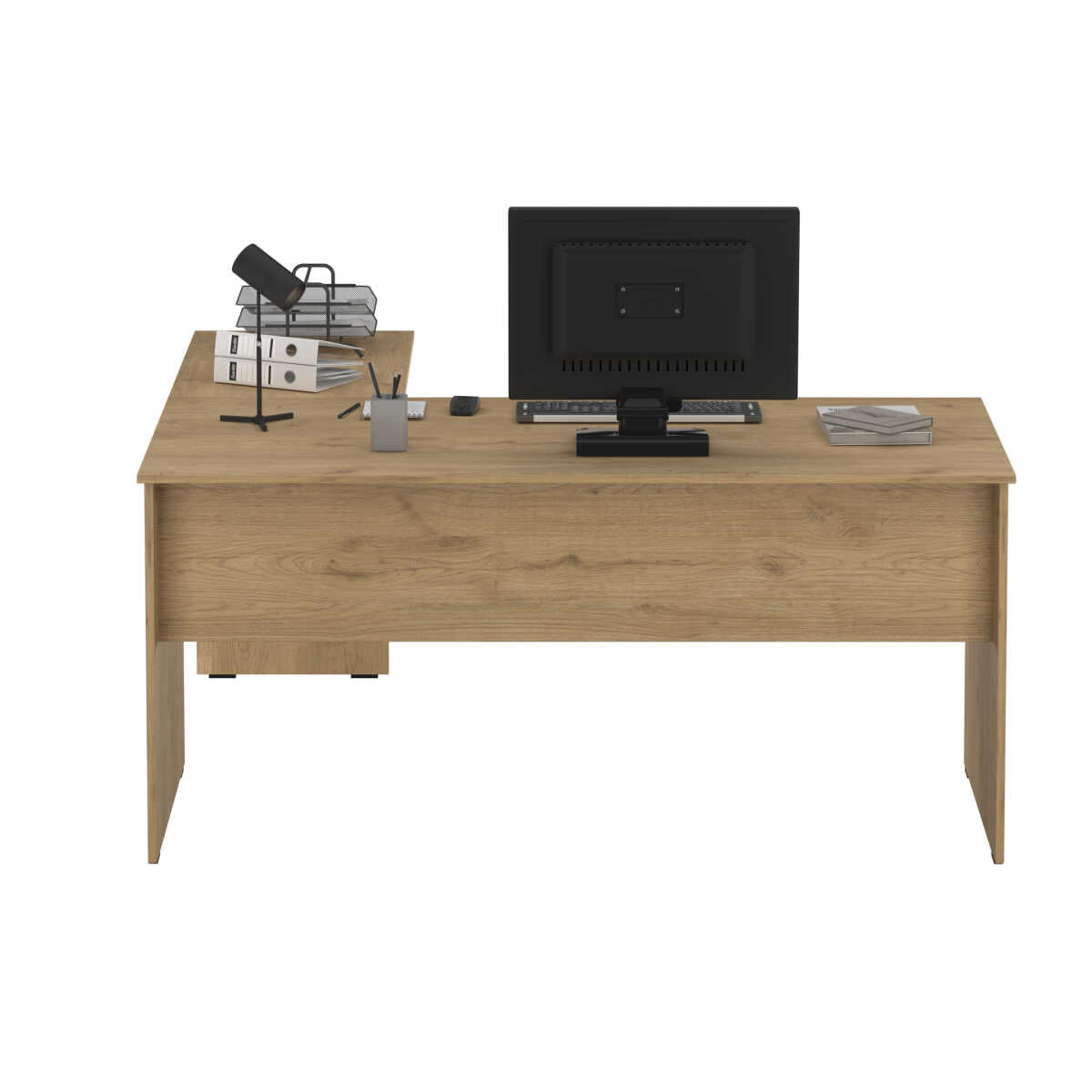 Birou Adore L Rio Office, Interschimbabil, Masa de colt, 160x75x144 cm - Natur