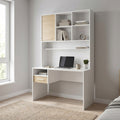 Birou Adore London cu biblioteca, Alb - Stejar, 120x196x60 cm, imagine suplimentara