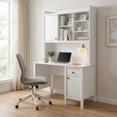 Birou Adore Rustic cu biblioteca, Alb, 120x193x60 cm, imagine suplimentara