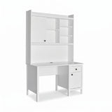 Birou Adore Rustic cu biblioteca, Alb, 120x193x60 cm