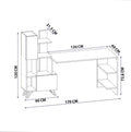 Birou Alis  cu Biblioteca cu usi si rafturi, Alb, 170 x 120 x 60 cm