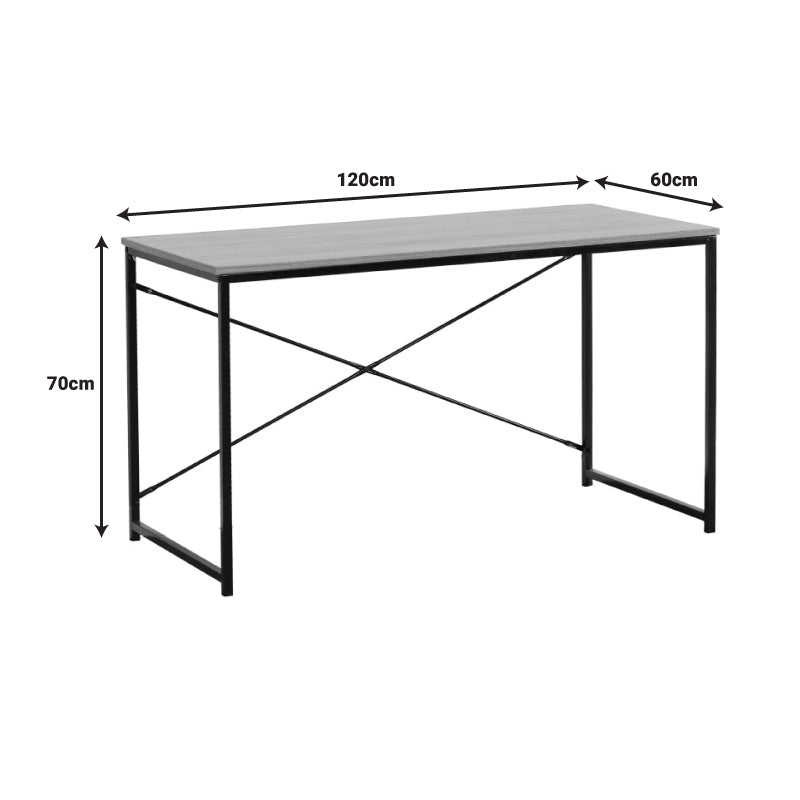 Birou Bailon Stejar cu metal, negru, 120x60x70 cm, perspectiva suplimentara