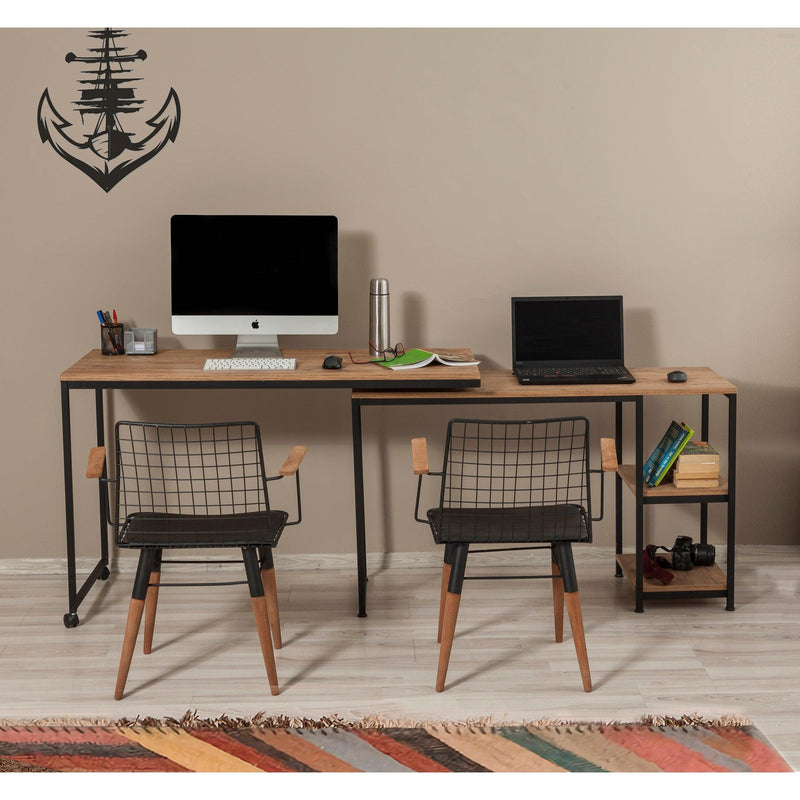 Birou Bera Study Desk, Stejar, 205x79x54.5 cm