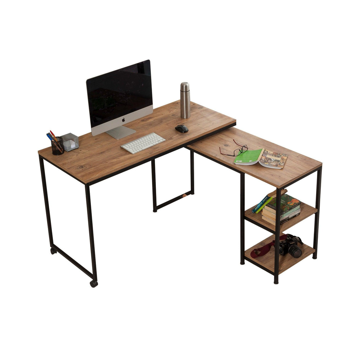 Birou Bera Study Desk, Stejar, 205x79x54.5 cm