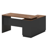 Birou birou colt stanga Oscar, nuc-antracit, 160x140x76 cm, imagine suplimentara