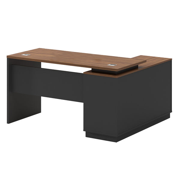 Birou birou colt stanga Oscar, nuc-antracit, 160x140x76 cm