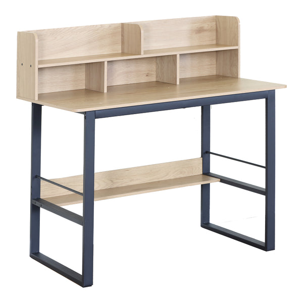 Birou Biuro stejar- negru metal, Wild Oak - Negru, 120x60x103 cm