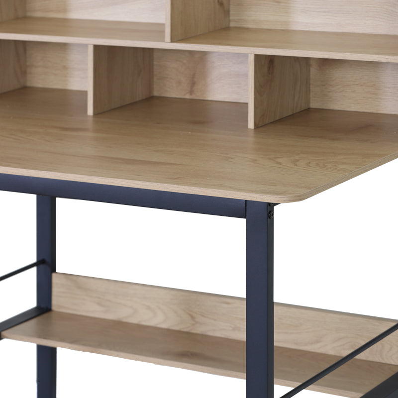 Birou Biuro stejar- negru metal, Wild Oak - Negru, 120x60x103 cm