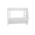 Birou Buglem Elegant cu biblioteca, Alb, 124 x 120 x 55 cm