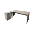 Birou colt de lucru profesional Armadi Sonoma-alb 140x70x75 cm