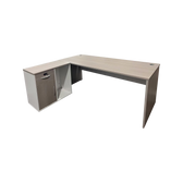Birou colt de lucru profesional Armadi Sonoma-alb 140x70x75 cm