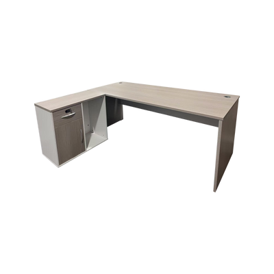 Birou colt de lucru profesional Armadi Sonoma-alb 140x70x75 cm