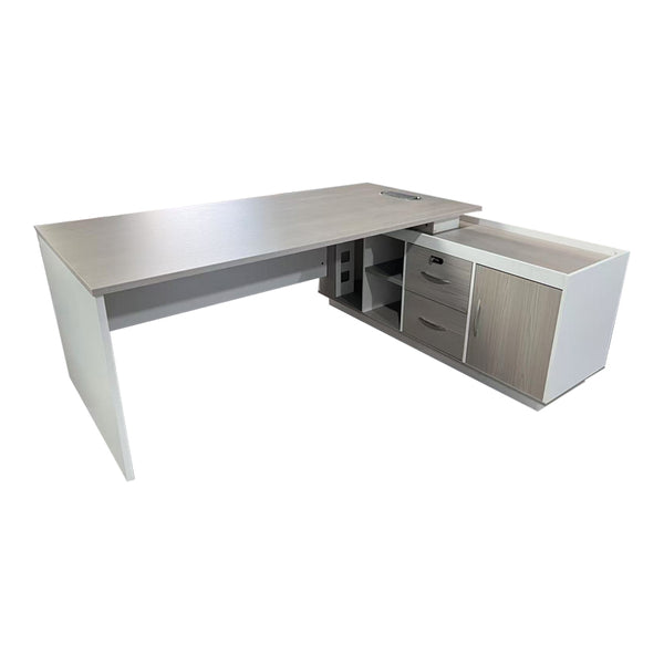 Birou colt de lucru profesional Armadi, Sonoma-Alb, 200x90x75 cm