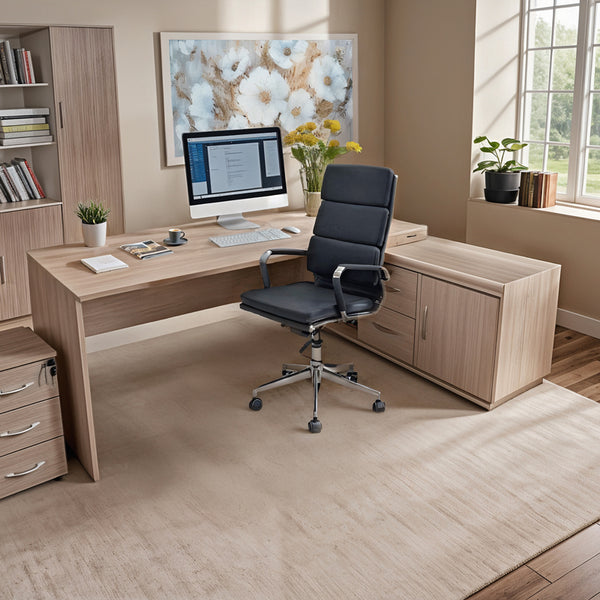 Birou colt de lucru profesional Armadi, Sonoma-Alb, 200x90x75 cm