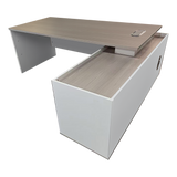 Birou colt de lucru profesional Armadi, Sonoma-Alb, 200x90x75 cm
