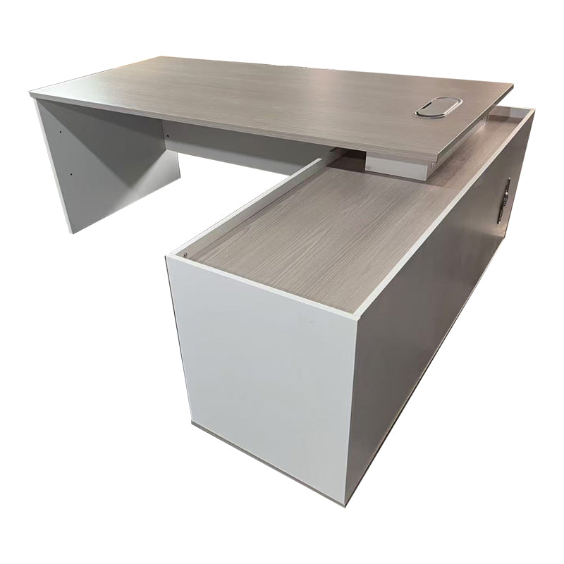 Birou colt de lucru profesional Armadi, Sonoma-Alb, 200x90x75 cm, perspectiva suplimentara