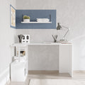 Birou Colt Estelle cu rafturi, Alb, 130 x 74 x 94 cm