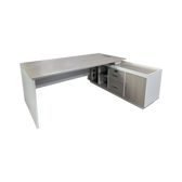 Birou colt profesional Armadi Sonoma-Alb 160x80x75 cm