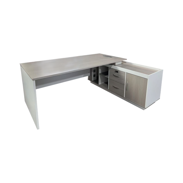 Birou colt profesional Armadi, Sonoma-Alb, 160x80x75 cm