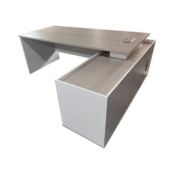 Birou colt profesional Armadi, Sonoma-Alb, 160x80x75 cm