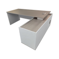 Birou colt profesional Armadi, Sonoma-Alb, 160x80x75 cm, detaliu produs