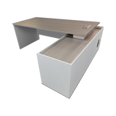 Birou colt profesional Armadi, Sonoma-Alb, 160x80x75 cm, detaliu produs