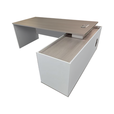 Birou colt profesional Armadi, Sonoma-Alb, 160x80x75 cm, detaliu produs