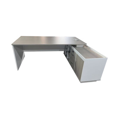 Birou colt profesional Armadi, Sonoma-Alb, 160x80x75 cm, perspectiva suplimentara