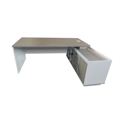 Birou colt profesional Armadi, Sonoma-Alb, 160x80x75 cm, foto produs