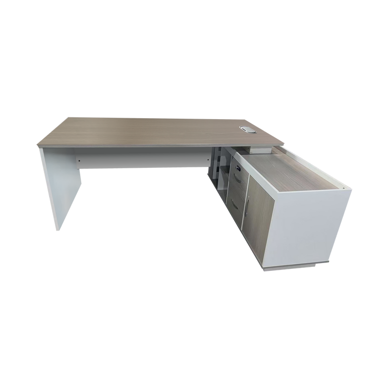Birou colt profesional Armadi, Sonoma-Alb, 160x80x75 cm, foto produs