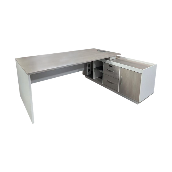 Birou Coltar de lucru profesional Armadi, Sonoma-alb, 180x80x75 cm
