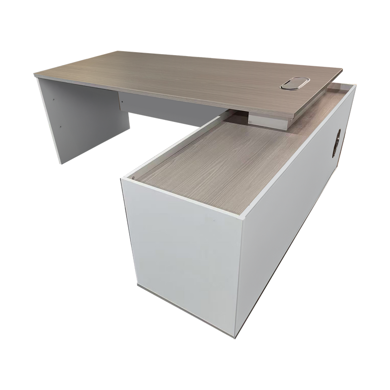 Birou Coltar de lucru profesional Armadi, Sonoma-alb, 180x80x75 cm, detaliu produs