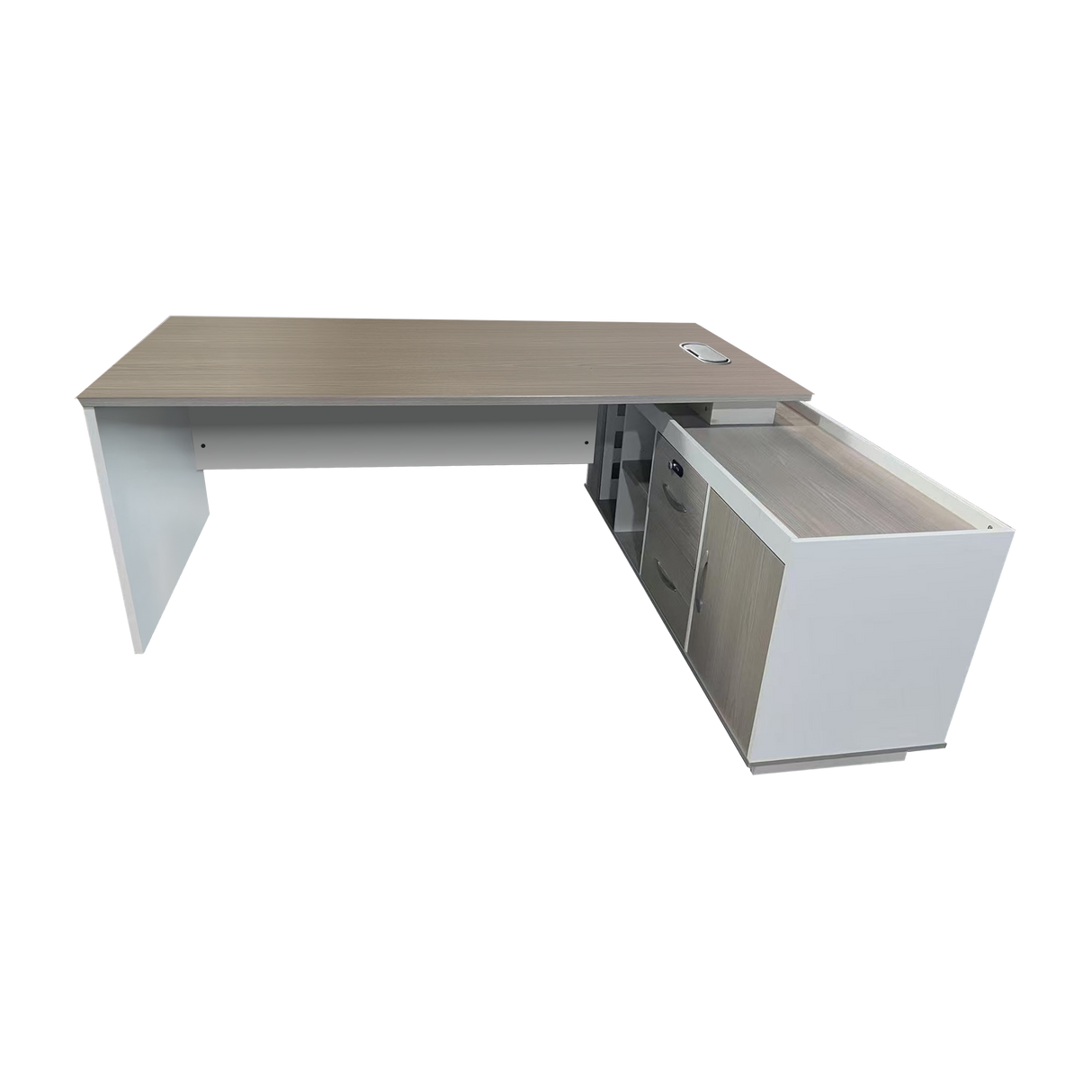 Birou Coltar de lucru profesional Armadi, Sonoma-alb, 180x80x75 cm