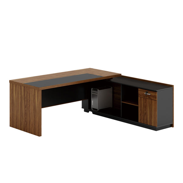 Birou Coltar dreapta Oscar, Nuc, 220x180x76 cm