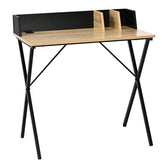 Birou cu aspect modern Zervan, metal și Lemn, 80x50x84 cm, Stejar/Negru