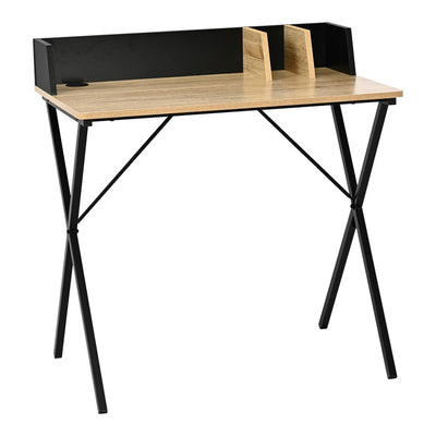 Birou cu aspect modern Zervan, metal și Lemn, 80x50x84 cm, Stejar/Negru