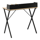 Birou cu aspect modern Zervan, metal și Lemn, Stejar - Negru, 80x50x84 cm