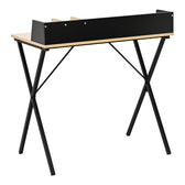 Birou cu aspect modern Zervan, metal și Lemn, Stejar - Negru, 80x50x84 cm, detaliu produs