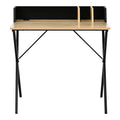 Birou cu aspect modern Zervan, metal și Lemn, Stejar - Negru, 80x50x84 cm, perspectiva suplimentara