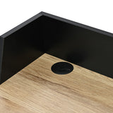 Birou cu aspect modern Zervan, metal și Lemn, Stejar - Negru, 80x50x84 cm