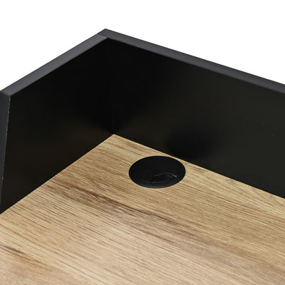 Birou cu aspect modern Zervan, metal și Lemn, Stejar - Negru, 80x50x84 cm, foto produs